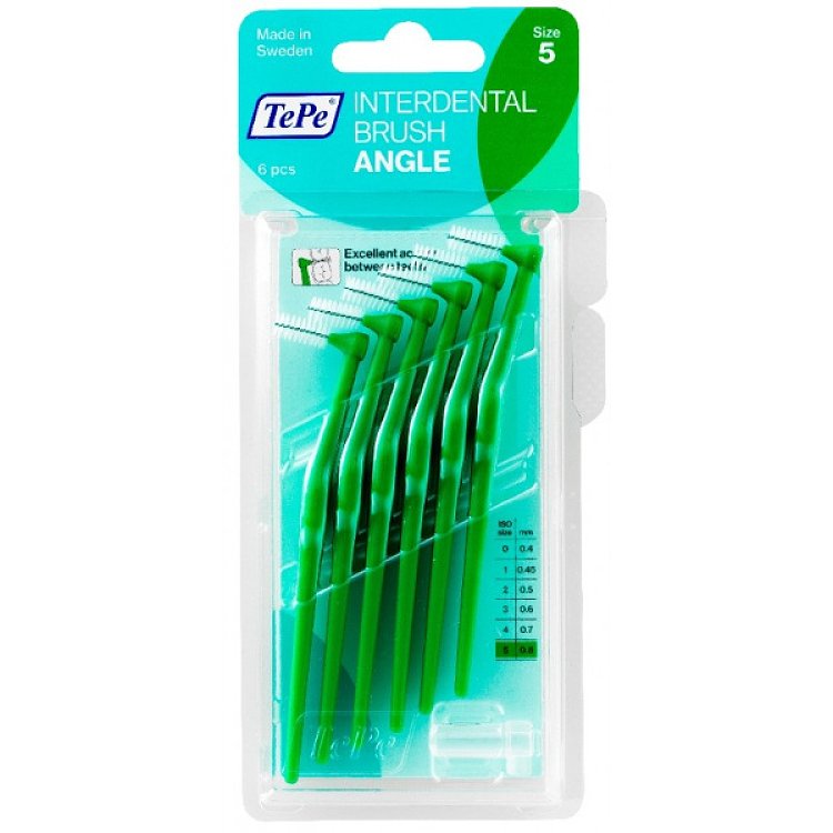 Tepe Angle Μεσοδόντια Βουρτσάκια 0.8mm No5 Πράσινο 6τμχ