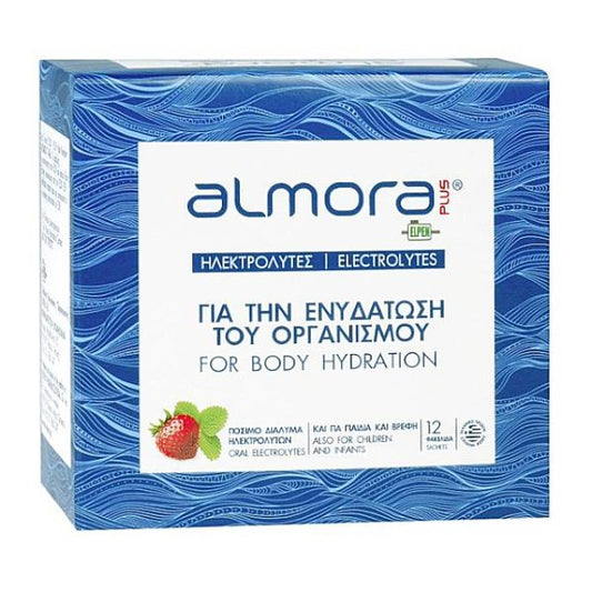almora PLUS® Ηλεκτρολύτες για την Ενυδάτωση του Οργανισμού Φράουλα 12 φακελίσκοι