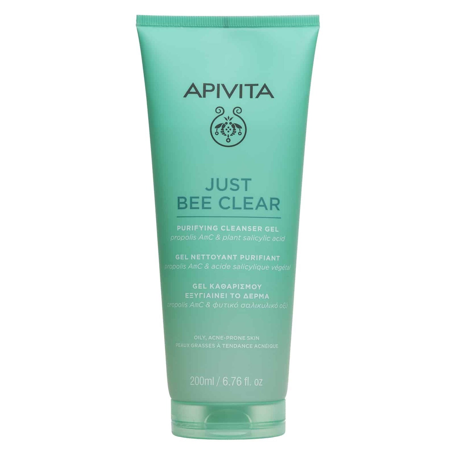 Apivita Just Bee Clear Gel Καθαρισμού Προσώπου για Ακνεϊκές Επιδερμίδες 200ml