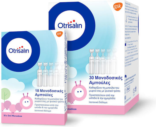 Otrisalin Φυσιολογικό Διάλυμα για τον καθαρισμό και την Eνυδάτωση της μύτης σε Αμπούλες 30x5ml