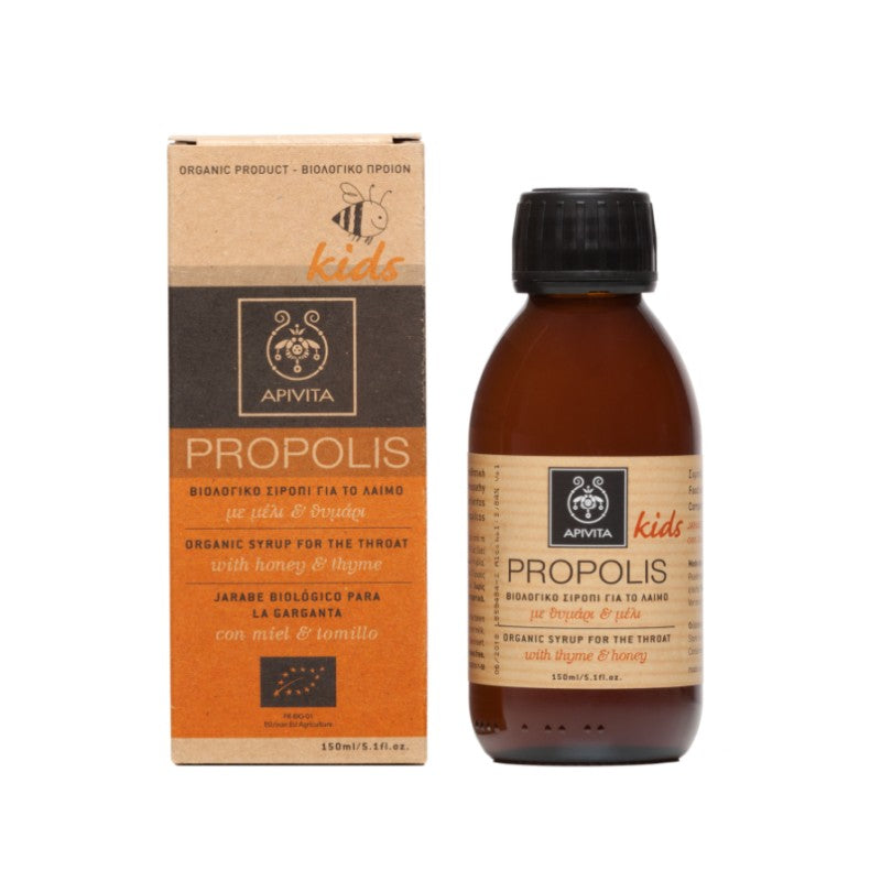 Apivita Propolis Παιδικό Βιολογικό Σιρόπι για το Λαιμό με Μέλι & Θυμάρι 150ml
