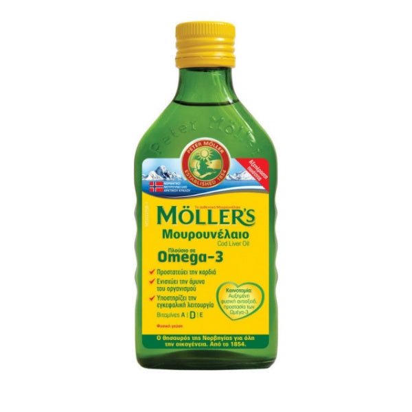 Moller's Μουρουνέλαιο Natural Παραδοσιακό Μουρουνέλαιο σε Υγρή Μορφή με την Κλασσική Γεύση του Μουρουνέλαιου, 250ml