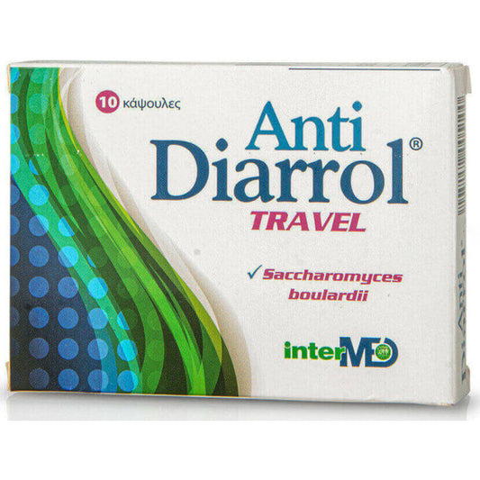 Intermed AntiDiarrol Travel Προβιοτικό Συμπλήρωμα κατά της Διάρροιας Ταξιδιωτών, 10 caps