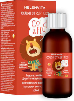 Helenvita Cold & Flu Σιρόπι για Παιδιά & Ενήλικες για Ξηρό και Παραγωγικό Βήχα 120ml