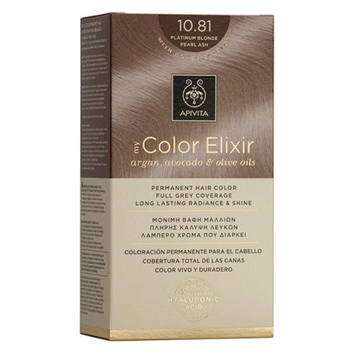 Apivita My Color Elixir Βαφή Μαλλιών με Έλαιο Ελιάς Argan και Αβοκάντο - Απόχρωση Νο 10.81 Κατάξανθο Περλέ Σαντρέ 50ml