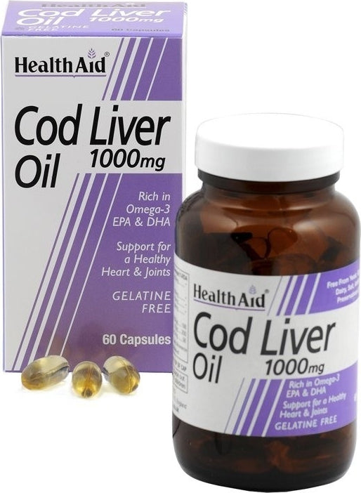 Health Aid Cod Liver Oil Μουρουνέλαιο 1000mg με Βιταμίνες Α, D & Ωμέγα 3 30caps