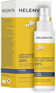 HELENVITA ANTI-MOSQUITO PROTECT SPRAY 20% | Άοσμο Εντομοαπωθητικό Spray 20% σε IR3535®. (100ml)