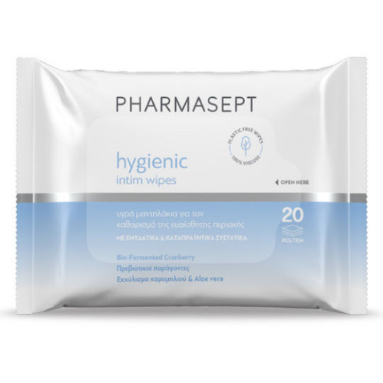 Pharmasept Hygienic Intim Wipes Μαντηλάκια για Καθαρισμό της Ευαίσθητης Περιοχής με Χαμομήλι & Πρεβιοτικά