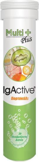 IgActive Multi Plus Πολυβιταμίνη για Ενέργεια, Ενίσχυση του Ανοσοποιητικού & το Νευρικό Σύστημα Πορτοκάλι 20 αναβράζοντα δισκία