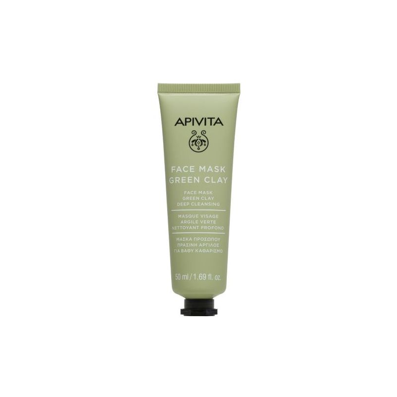 Apivita Face Mask Green Clay Μάσκα Ομορφιάς Προσώπου για Καθαρισμό Με Άργιλο 50ml