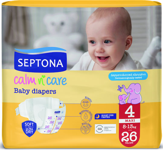 SEPTONA Βρεφικές πάνες No4 MAXI (8-13kg) 26τεμ.