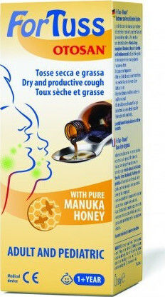 Otosan Fortuss Σιρόπι για Παιδιά & Ενήλικες για Ξηρό και Παραγωγικό Βήχα χωρίς Γλουτένη Μέλι 180gr