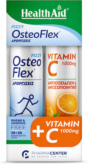 Health Aid Promo Fizzy OsteoFlex & Vitamin C 1000mg 20+20 Αναβράζοντα Δισκία