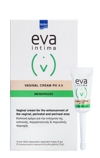 InterMed Eva Intima Meno-Control Vaginal pH 4.5 Κρέμα με Αντιμικροβιακή Δράση με Υαλουρονικό 10 x 5gr