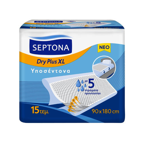 Septona Dry Plus XL Υποσέντονα Ακράτειας 5 Σταγόνων 90x180cm 15τμχ
