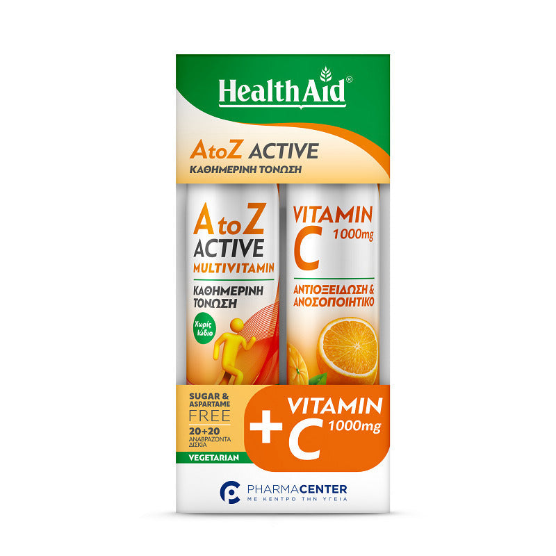 Health Aid Vitamin C Πολυβιταμίνη για Ενίσχυση του Ανοσοποιητικού, τo Δέρμα & Αντιοξειδωτική δράση 1000mg Εσπεριδοειδή 2 x 10 αναβράζοντα δισκία