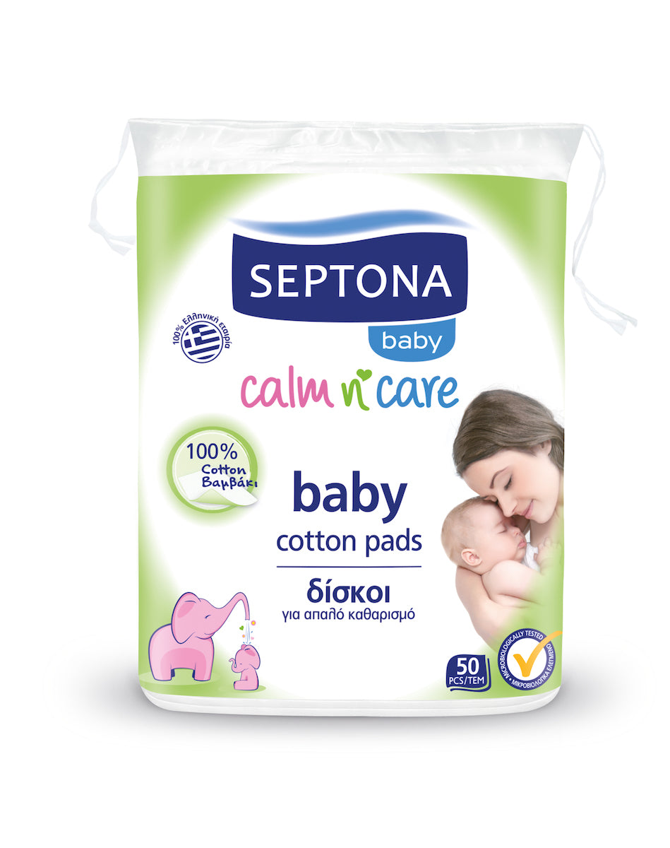 Septona Calm n Care 100% Βαμβάκι Βρεφικού Καθαρισμού 50τμχ