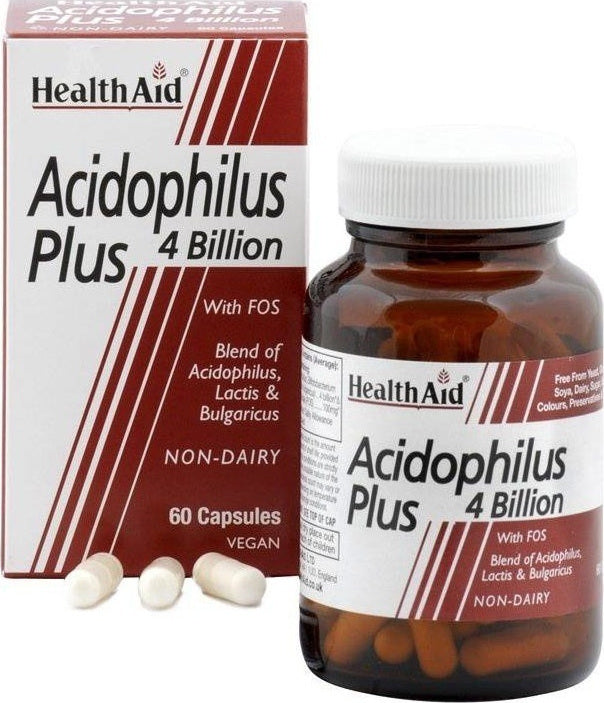 Health Aid Acidophilus Plus 4 Billion Συμπλήρωμα με Προβιοτικά & Πρεβιοτικά 60 κάψουλες