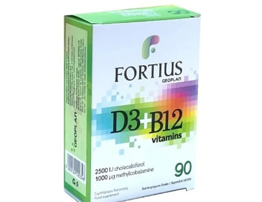 Fortius D3 2500IU plus B12 1000mcg 30tabs