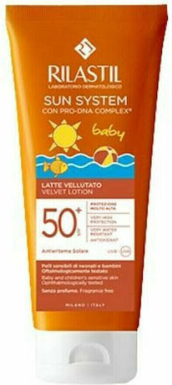 Rilastil Sun System Velvet Lotion SPF50 Αδιάβροχο Βρεφικό Αντηλιακό Γαλάκτωμα για Πρόσωπο & Σώμα 200ml