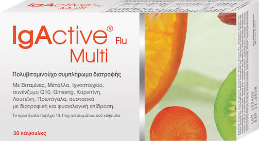 IgActive Flu Multi 30tabs Πολυβιταμίνη για Ενίσχυση του Ανοσοποιητικού 13.1mg 30 κάψουλες