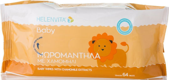 Helenvita Baby with Chamomile Μωρομάντηλα χωρίς Οινόπνευμα & Parabens 64τμχ