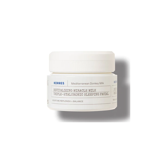 Korres Revitalizing Miracle Milk Triple-Hyaluronic Sleeping Facial, Κρέμα Νυκτός για Ενυδάτωση & Θρέψη με Γάλα Γαϊδούρας, 40ml